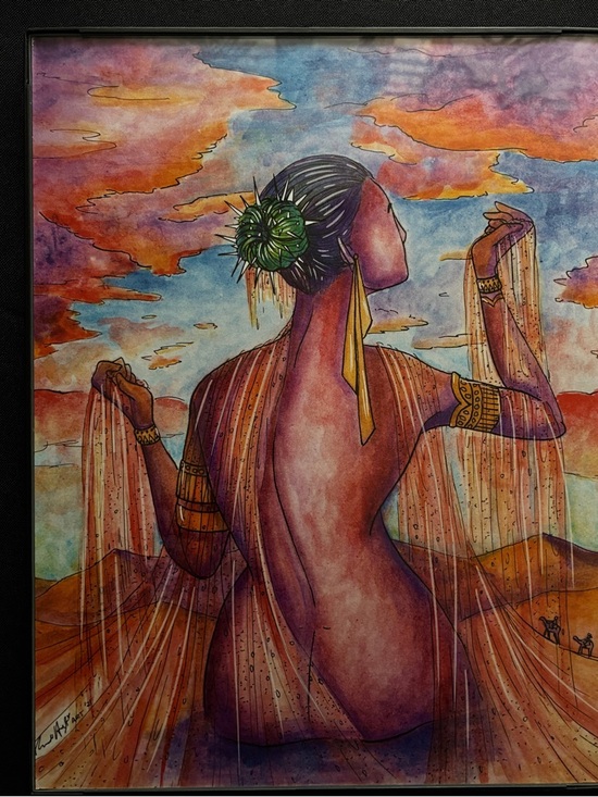 Other - Sunset Muse Watercolor  - Unbranded Purple & Orange Home Art